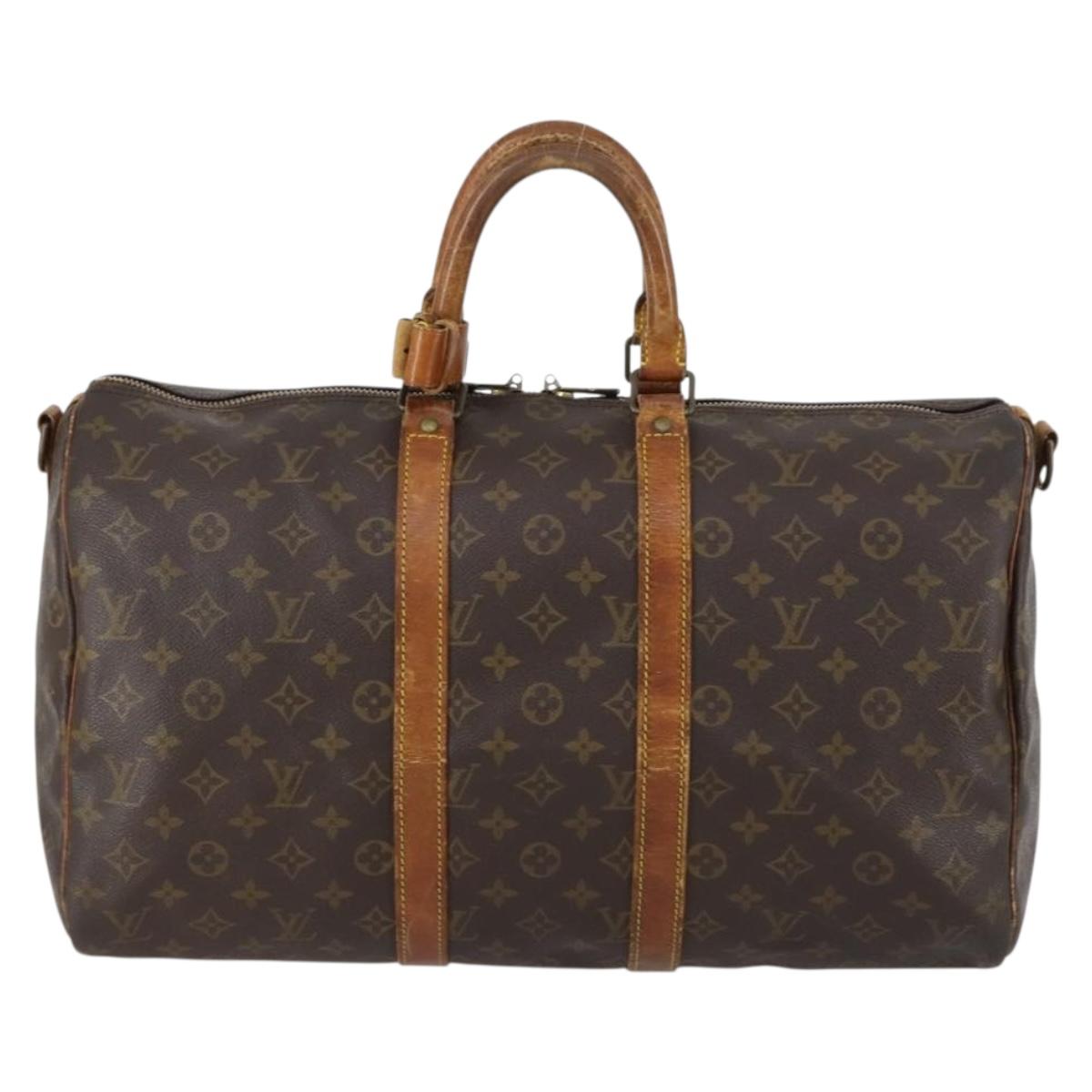 LOUIS VUITTON Monogram Keepall Bandouliere 45 Boston Bag M41418 LV Auth 153159