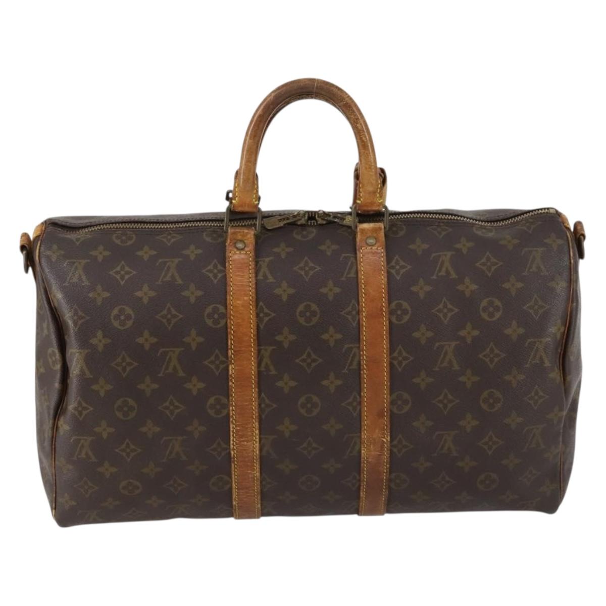LOUIS VUITTON Monogram Keepall Bandouliere 45 Boston Bag M41418 LV Auth 153159