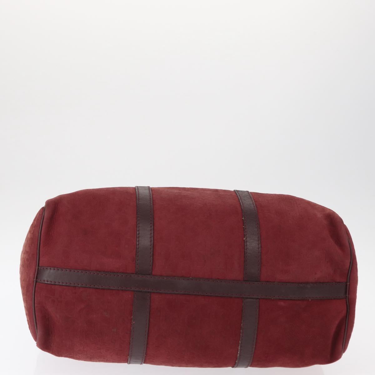 Christian Dior Trotter Canvas Boston Bag Red Gold Auth 153162