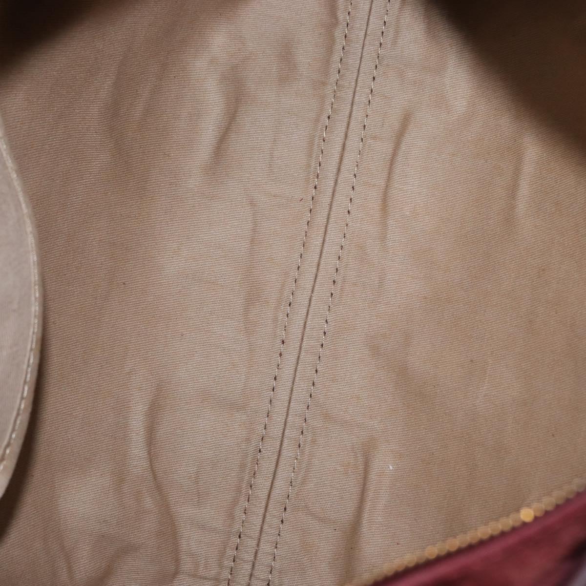 Christian Dior Trotter Canvas Boston Bag Red Gold Auth 153162