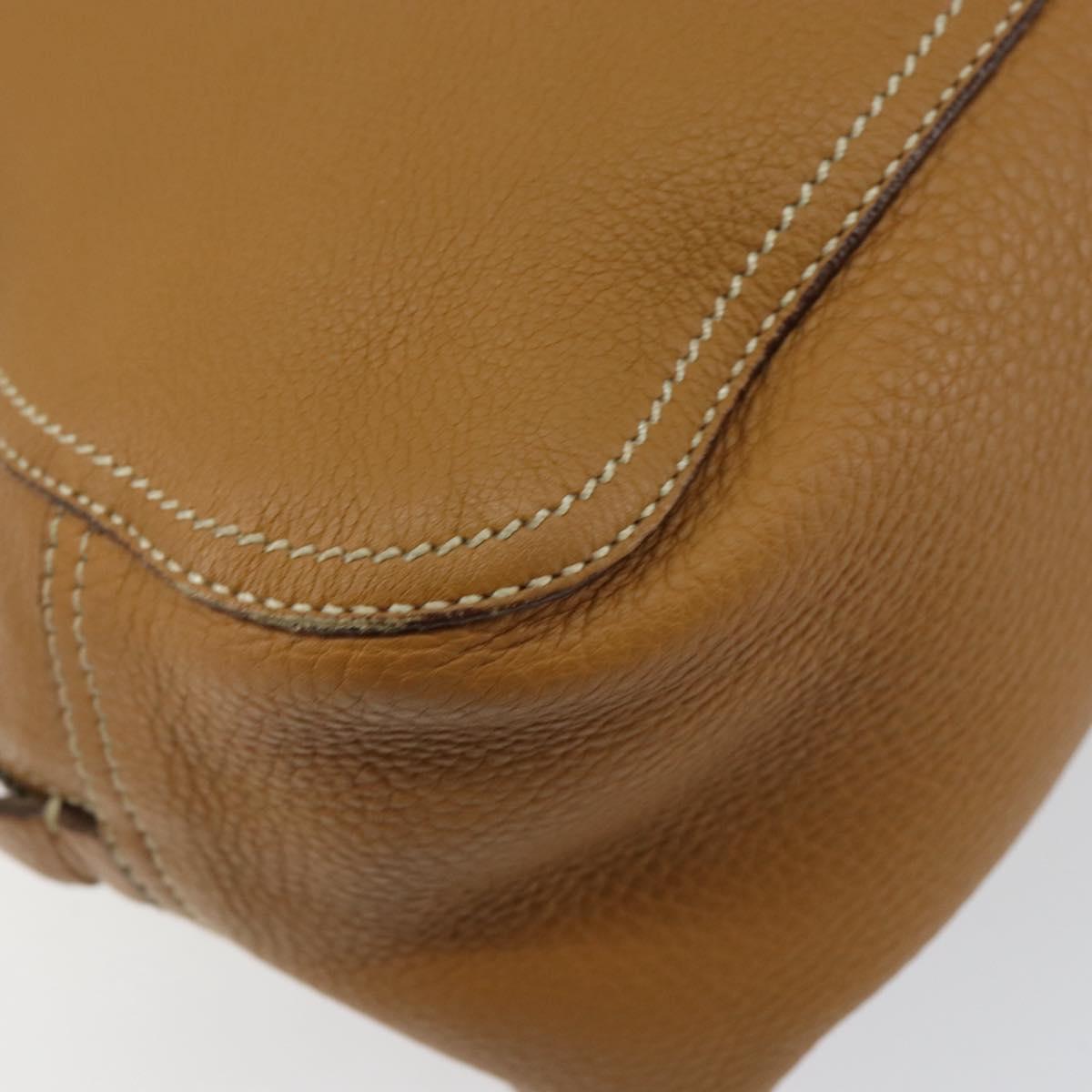 PRADA Hand Bag Leather Beige Auth 153163