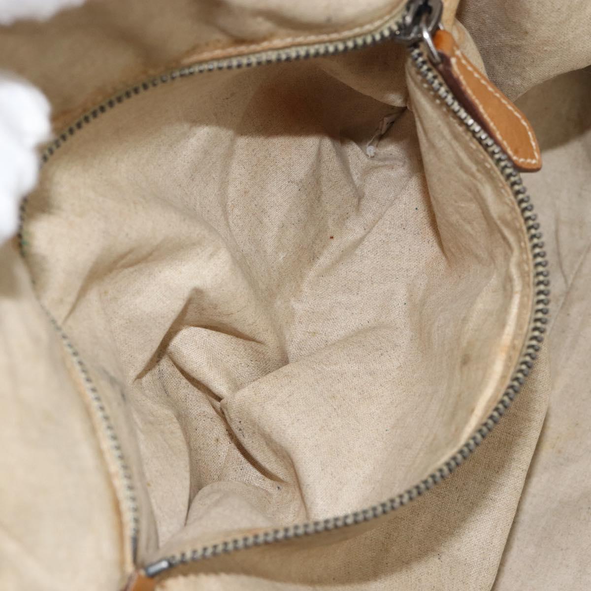 PRADA Hand Bag Leather Beige Auth 153163