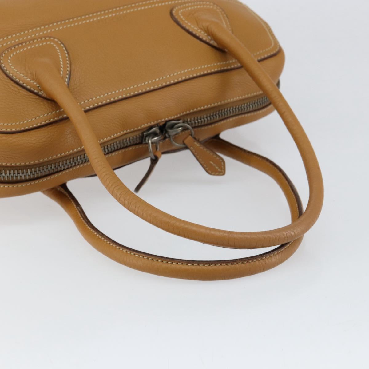 PRADA Hand Bag Leather Beige Auth 153163