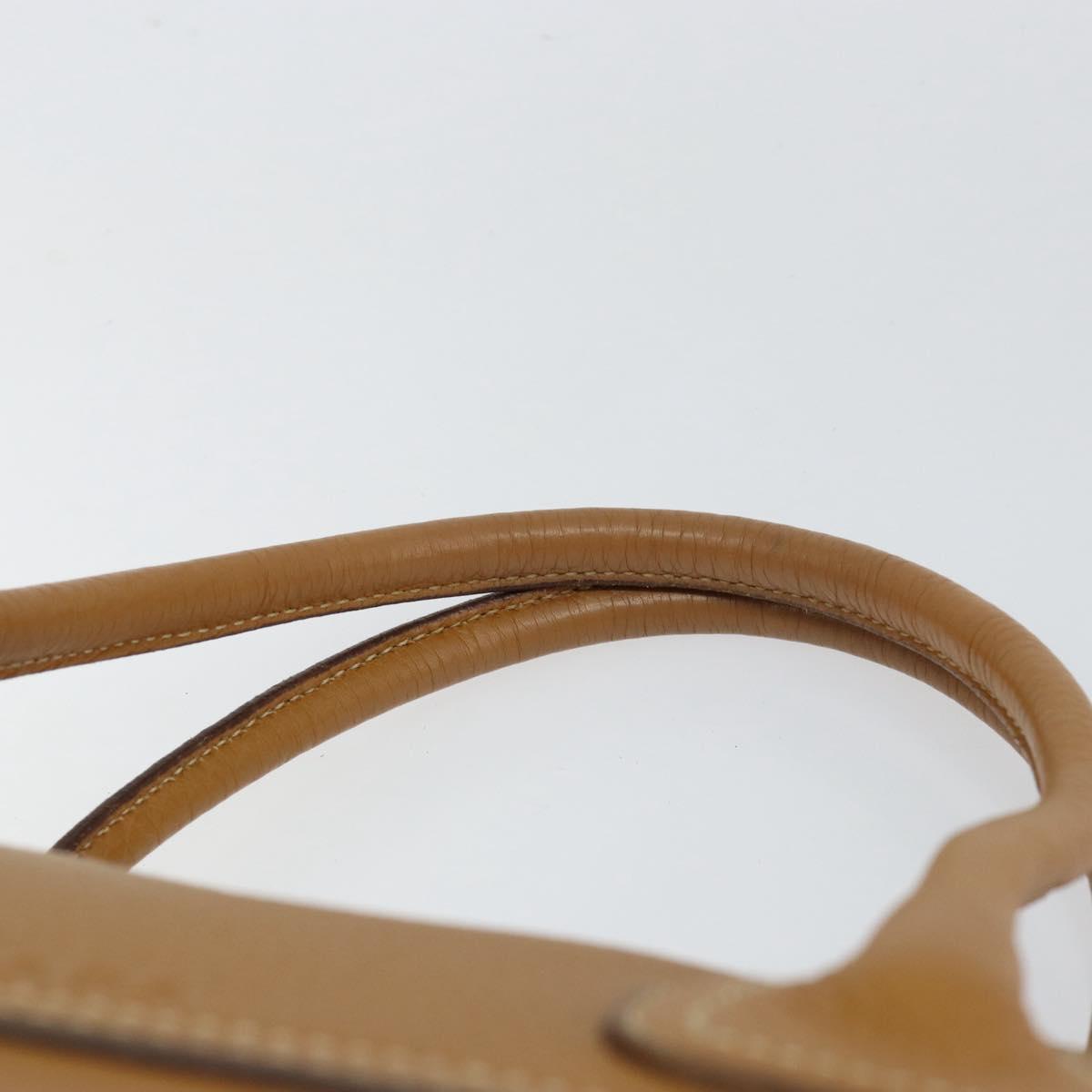 PRADA Hand Bag Leather Beige Auth 153163