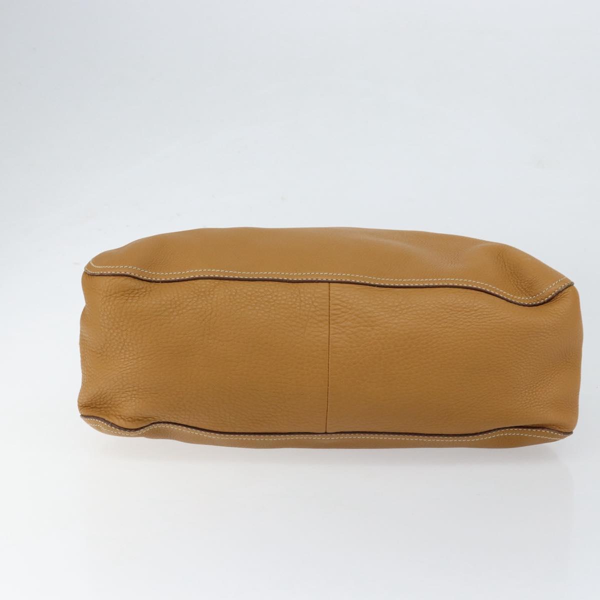 PRADA Hand Bag Leather Beige Auth 153163