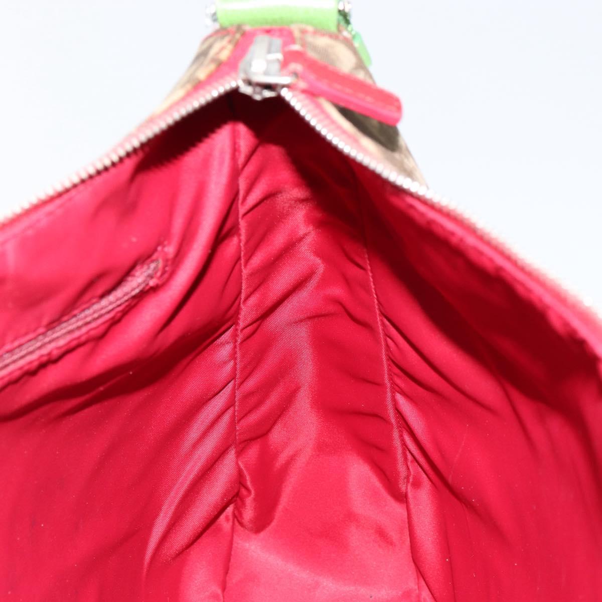 Christian Dior Trotter Canvas Shoulder Bag Rasta Color Beige Auth 153168