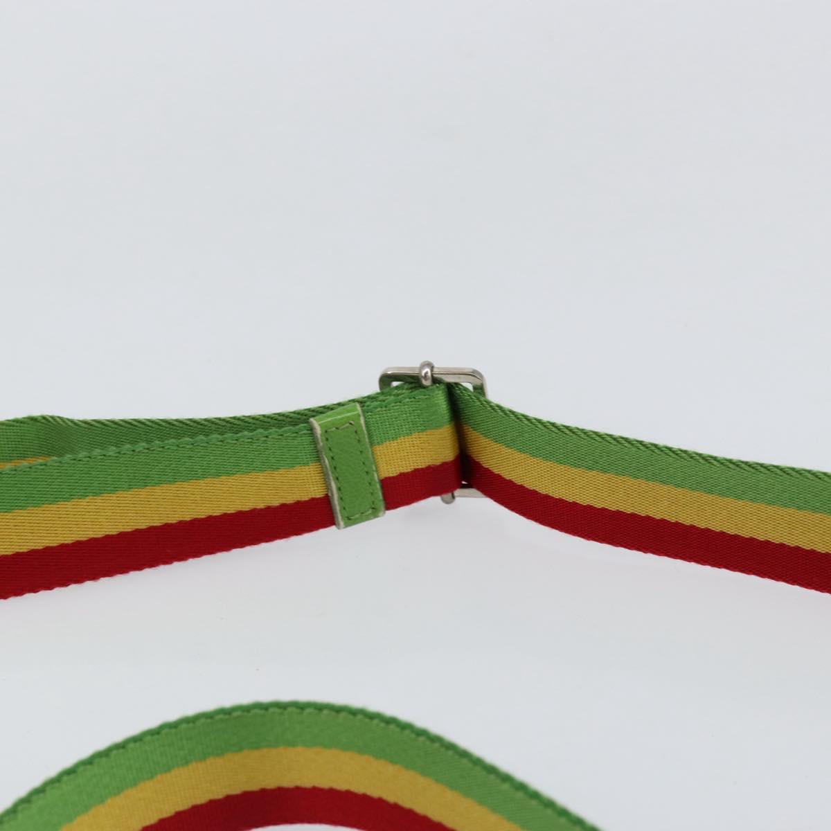 Christian Dior Trotter Canvas Shoulder Bag Rasta Color Beige Auth 153168