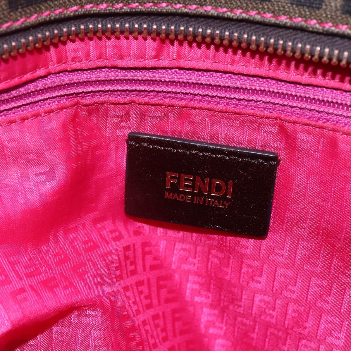 FENDI Zucca Canvas Tote Bag Black Brown Auth 153170