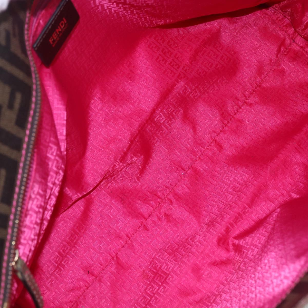 FENDI Zucca Canvas Tote Bag Black Brown Auth 153170