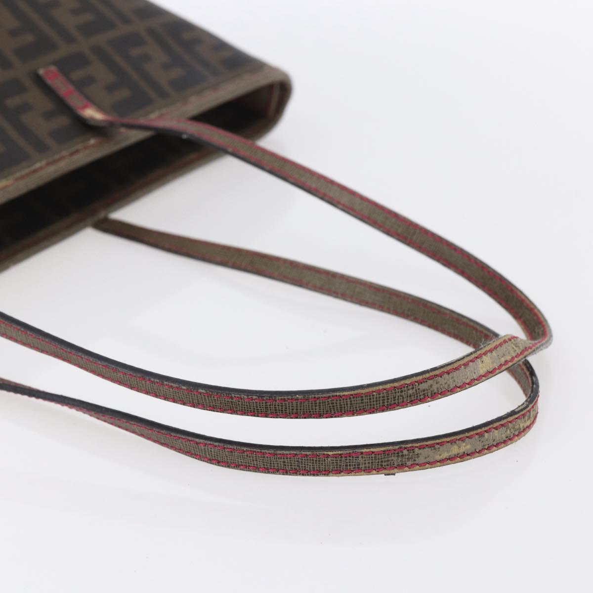 FENDI Zucca Canvas Tote Bag Black Brown Auth 153170
