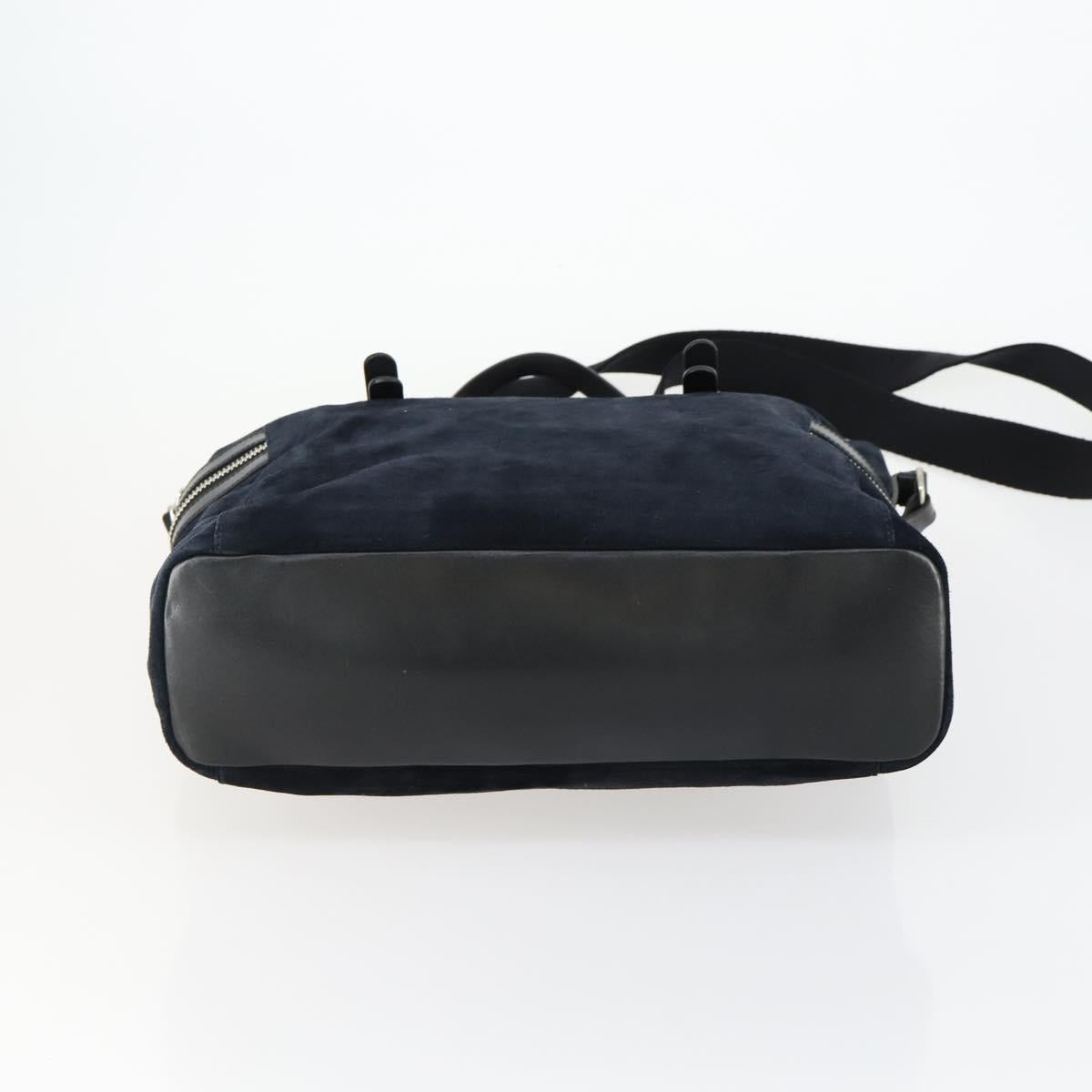 Jimmy Choo Tote Bag Suede 2way Navy Silver Auth 153171