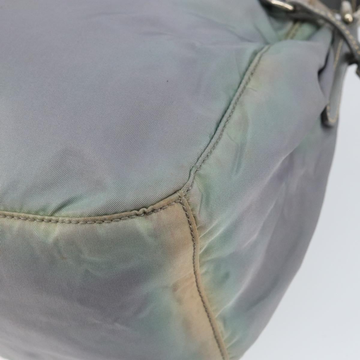 PRADA Shoulder Bag Nylon Gray Silver Auth 153172