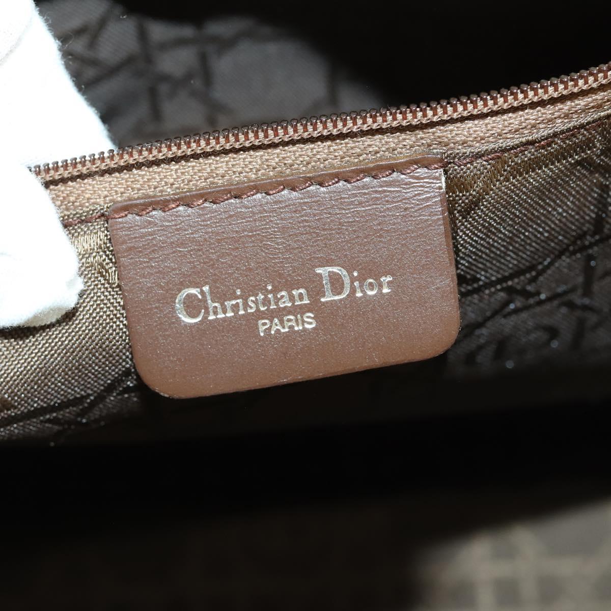 Christian Dior Canage Lady Dior Hand Bag Nylon 2way Ivory Silver Auth 153173