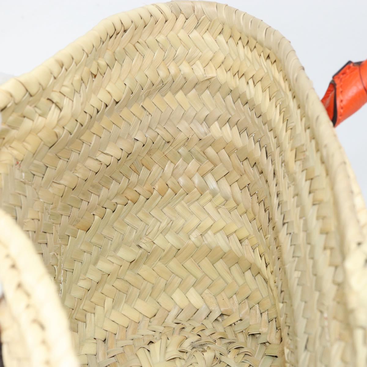 Chloe Basket bag Marcie Hand Bag straw Orange Beige Auth 153174