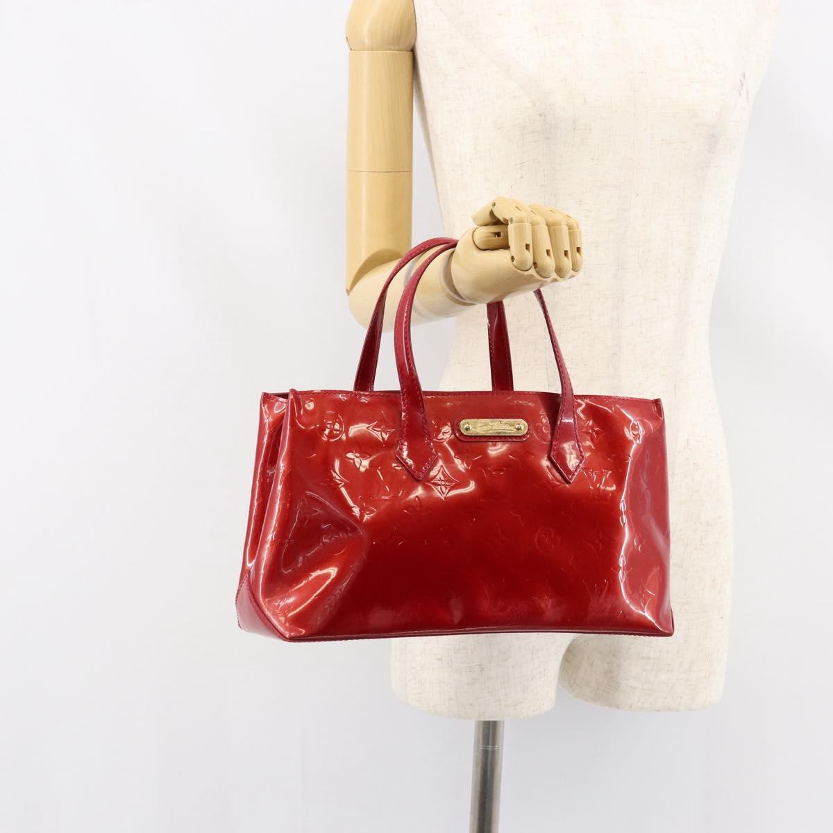 LOUIS VUITTON Monogram Vernis Wilshire PM Bag Pomme D'amour M93642 Auth 153177