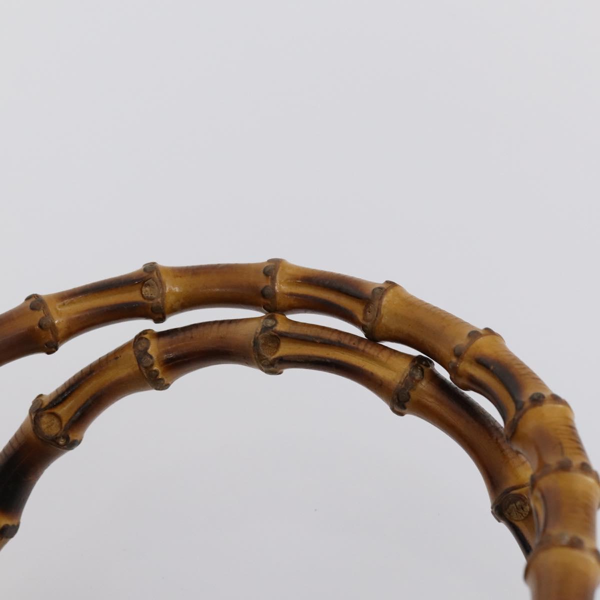 GUCCI Bamboo Tote Bag Leather Black Gold Auth 153189