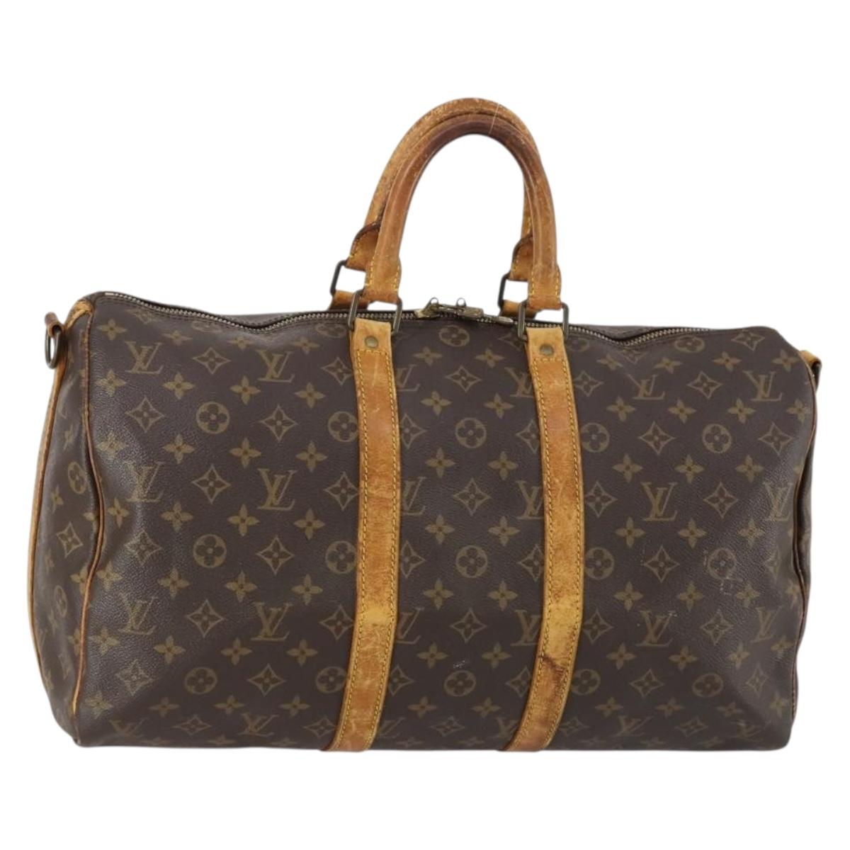 LOUIS VUITTON Monogram Keepall Bandouliere 45 Boston Bag M41418 LV Auth 153191