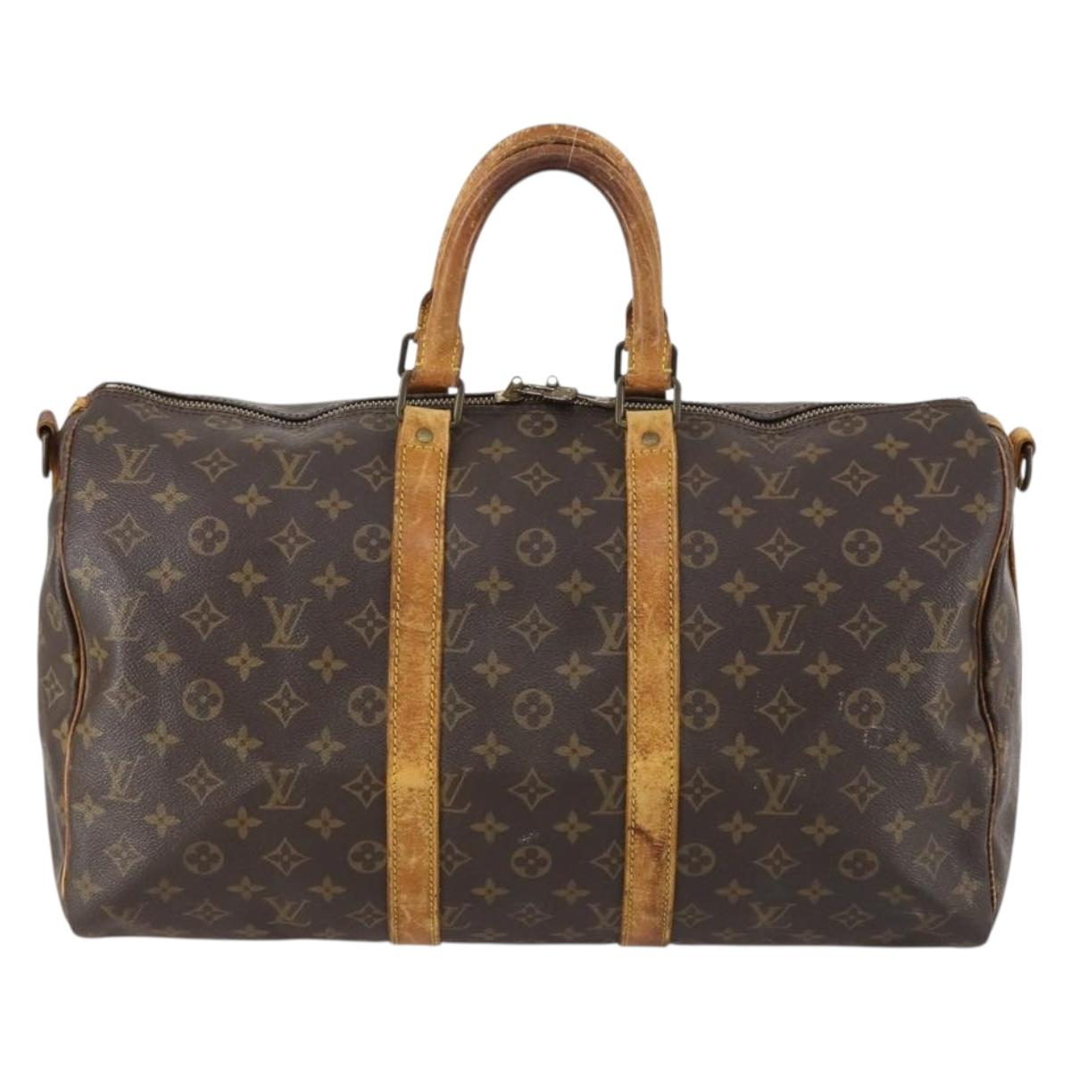 LOUIS VUITTON Monogram Keepall Bandouliere 45 Boston Bag M41418 LV Auth 153191