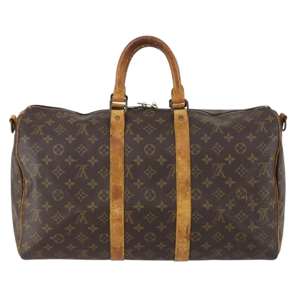 LOUIS VUITTON Monogram Keepall Bandouliere 45 Boston Bag M41418 LV Auth 153191