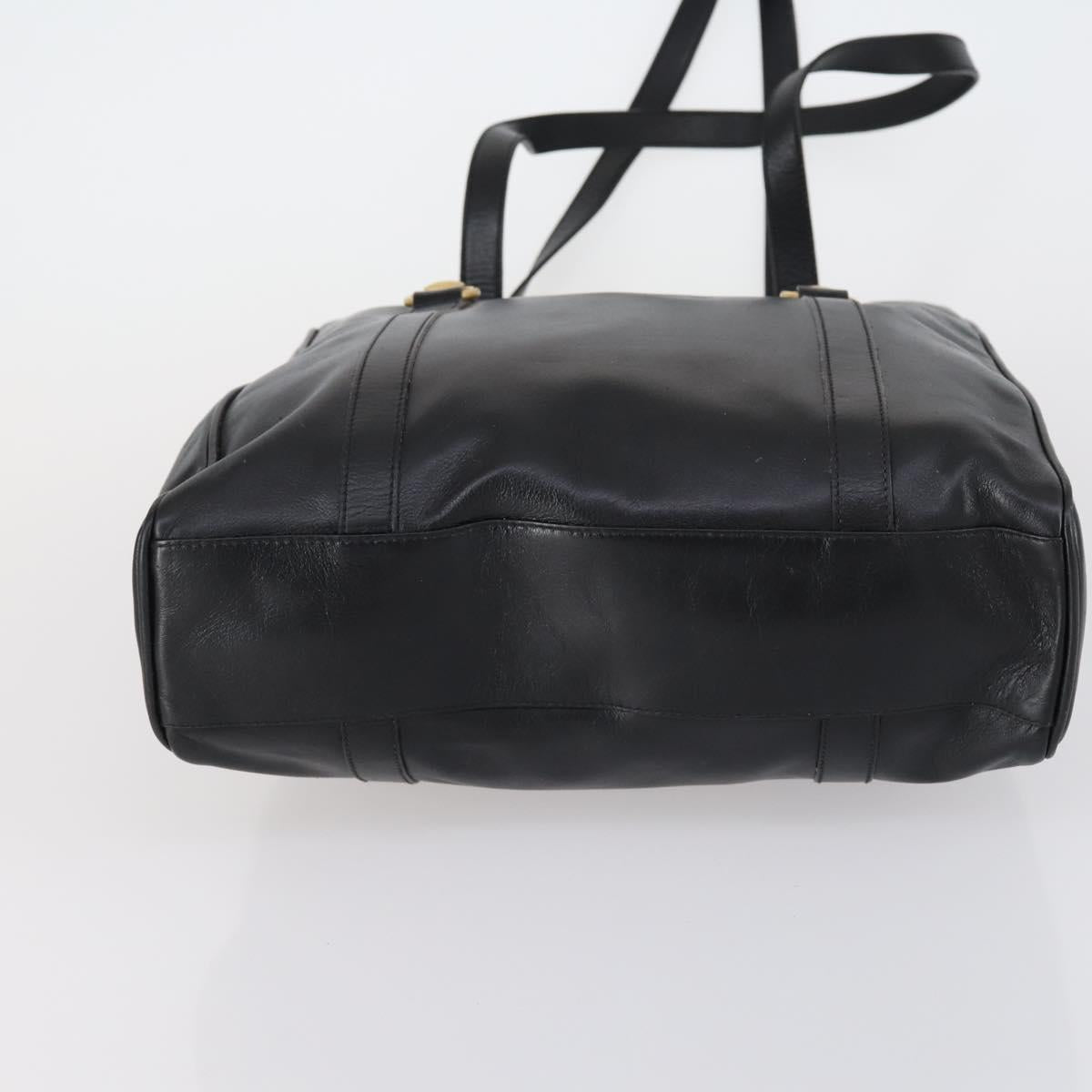 GUCCI Horsebit Tote Bag Leather Black Gold 002 270 0325 Auth 153193