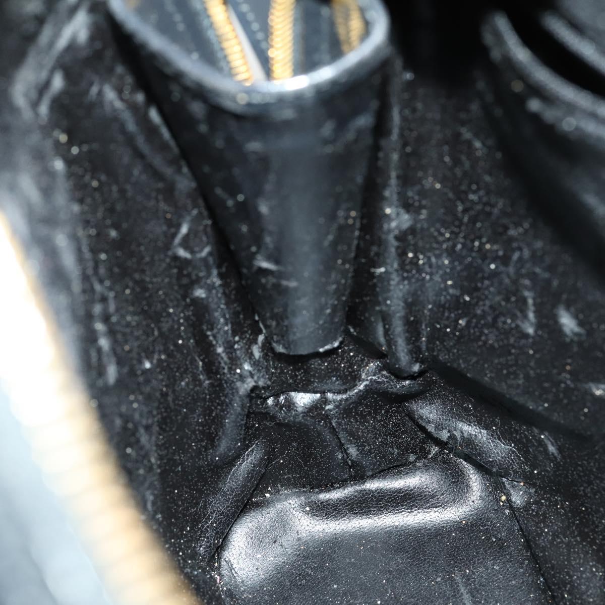 GUCCI Bamboo Tote Bag Patent leather Black Gold 001 3444 1650 Auth 153194