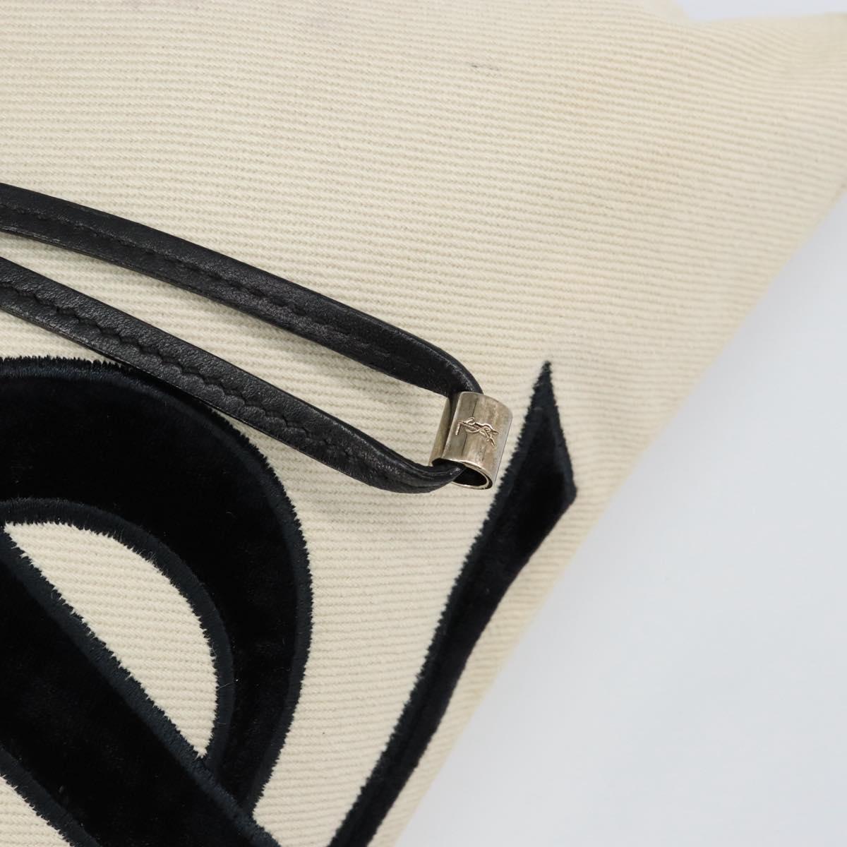 SAINT LAURENT Kahala Tote Bag Canvas Beige Gold 123435 Auth 153197