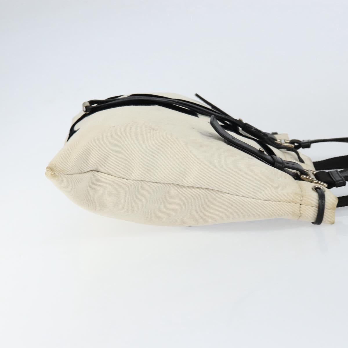 SAINT LAURENT Kahala Tote Bag Canvas Beige Gold 123435 Auth 153197