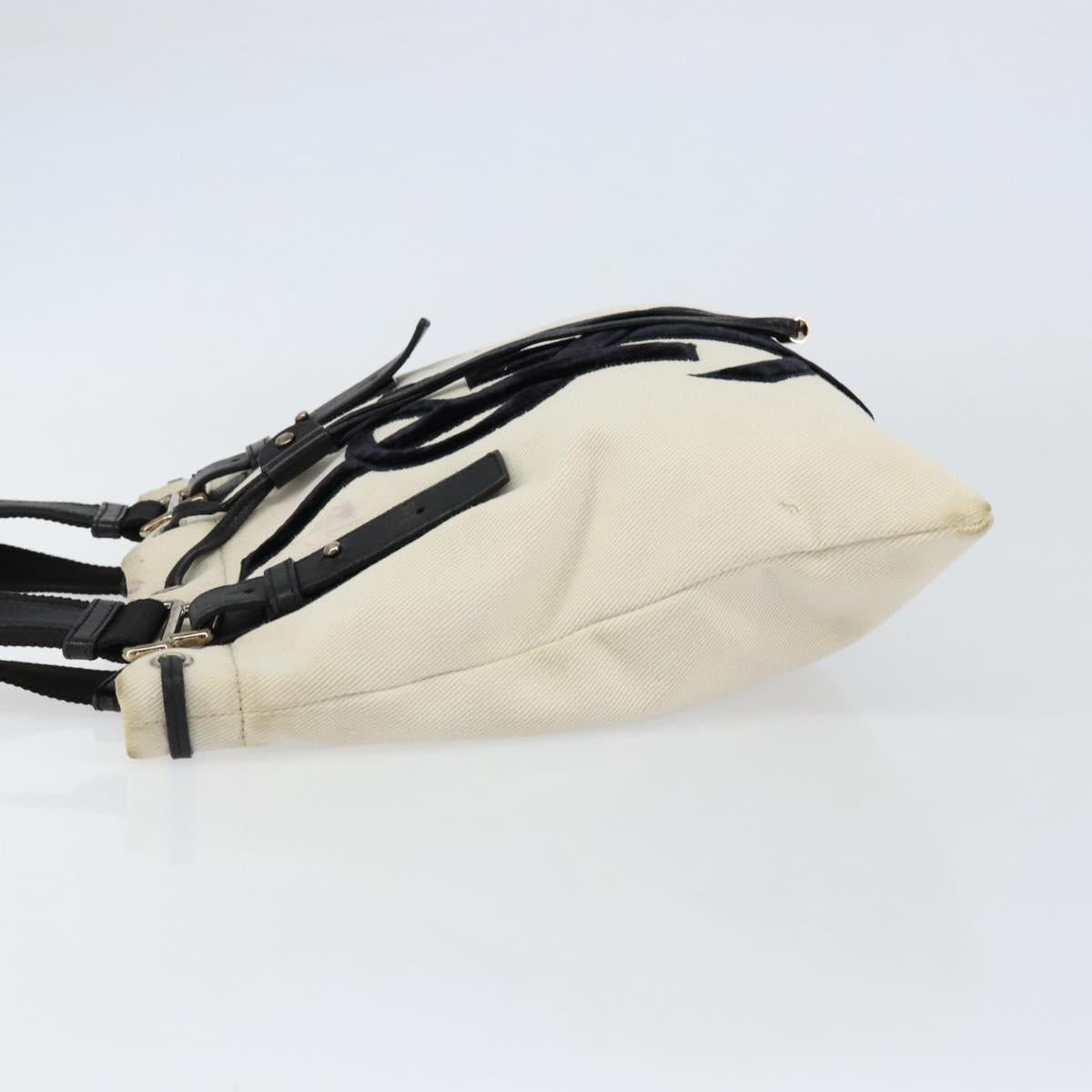 SAINT LAURENT Kahala Tote Bag Canvas Beige Gold 123435 Auth 153197