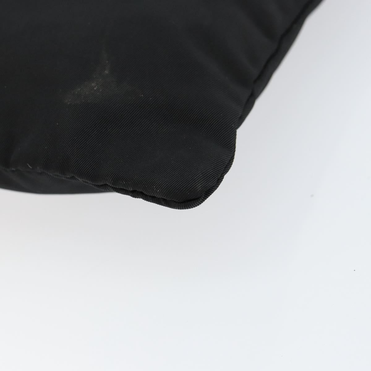 PRADA Shoulder Bag Nylon Black Silver Auth 153208