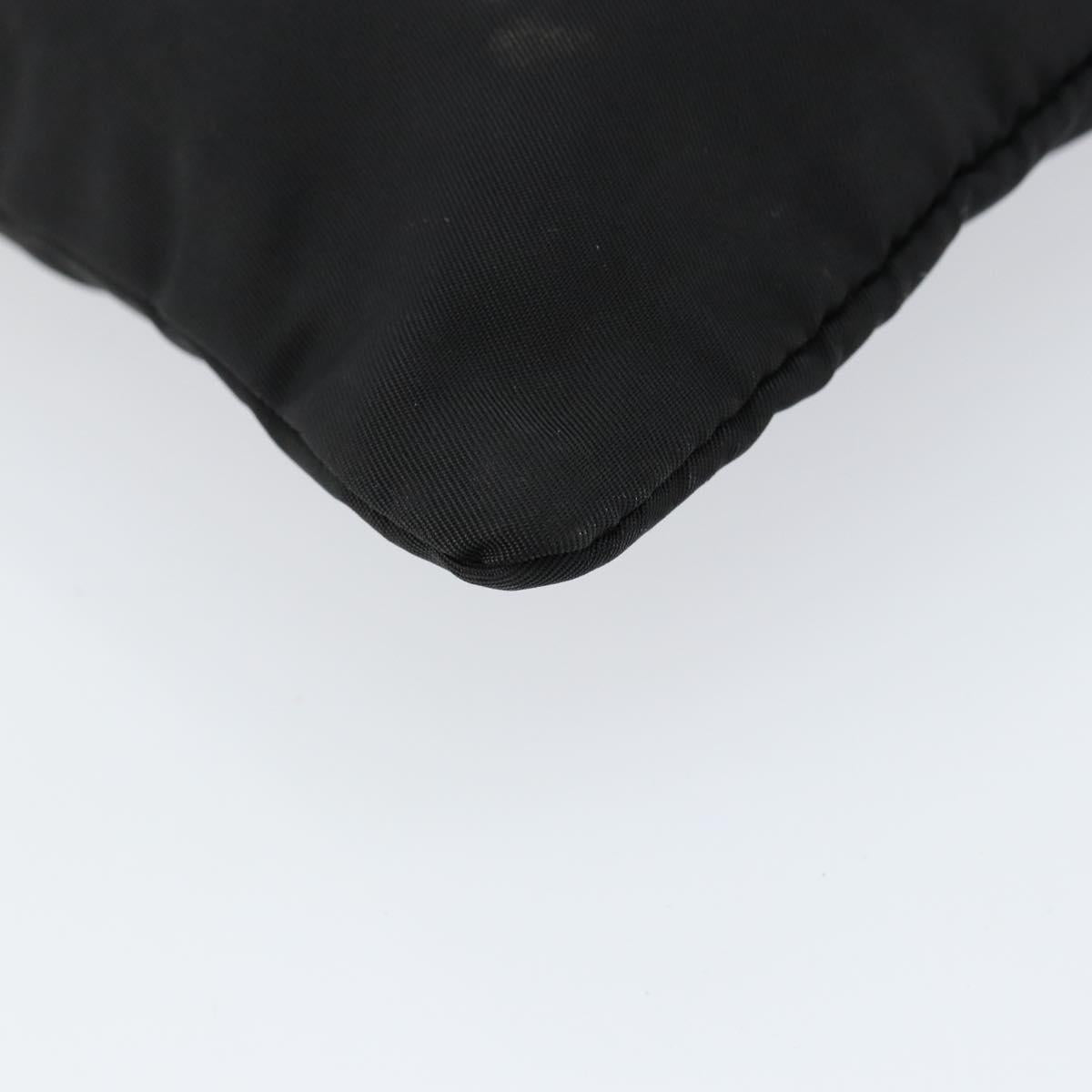 PRADA Shoulder Bag Nylon Black Silver Auth 153208