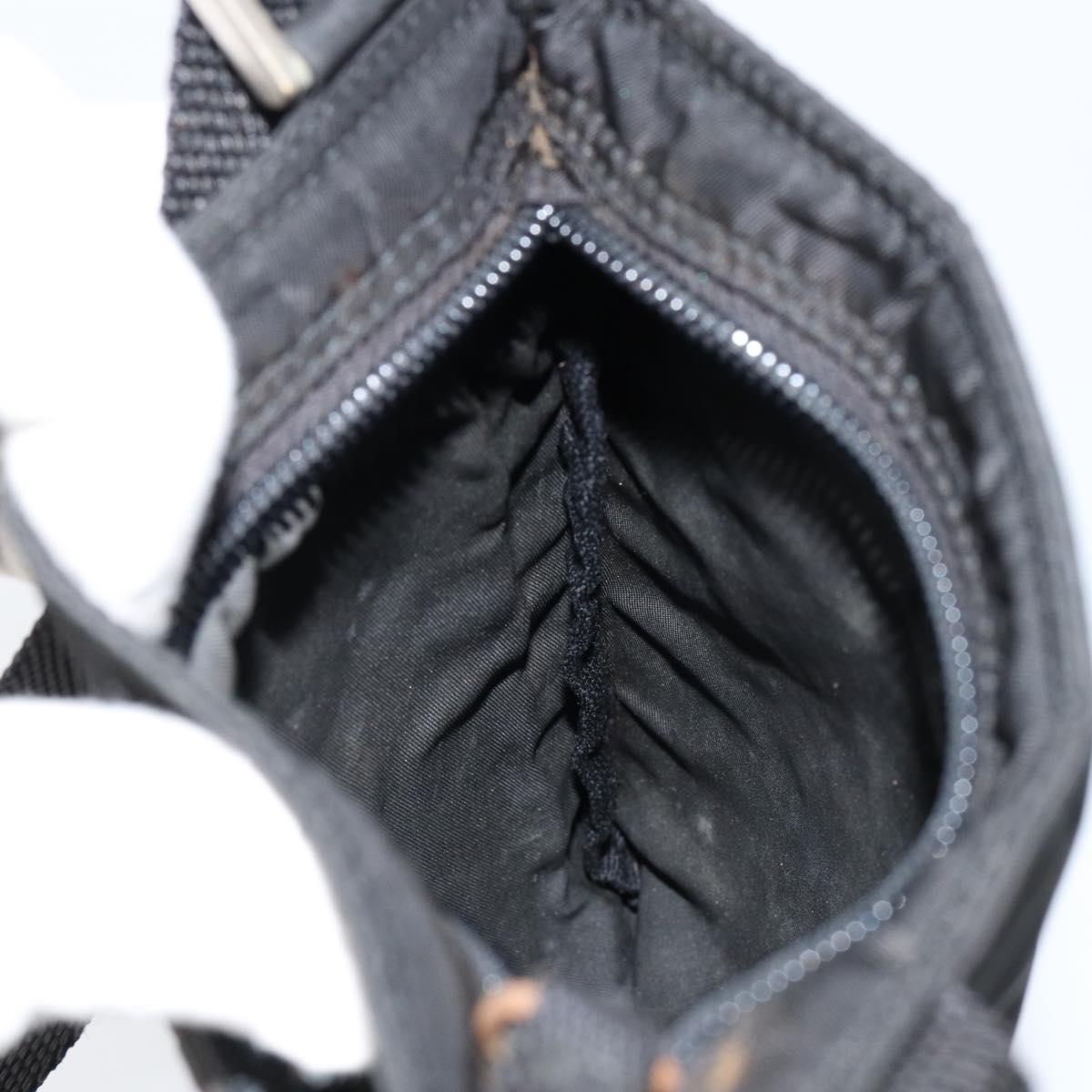 PRADA Shoulder Bag Nylon Black Silver Auth 153208