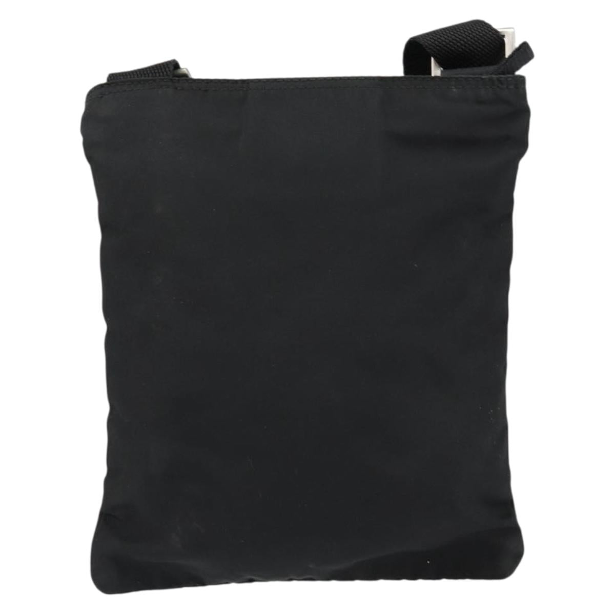 PRADA Shoulder Bag Nylon Black Silver Auth 153208