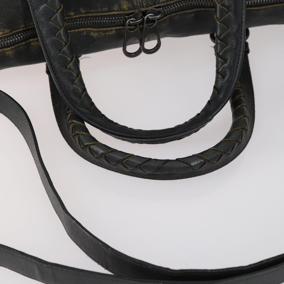 BOTTEGA VENETA INTRECCIATO Hand Bag Leather 2way Black Auth 153214