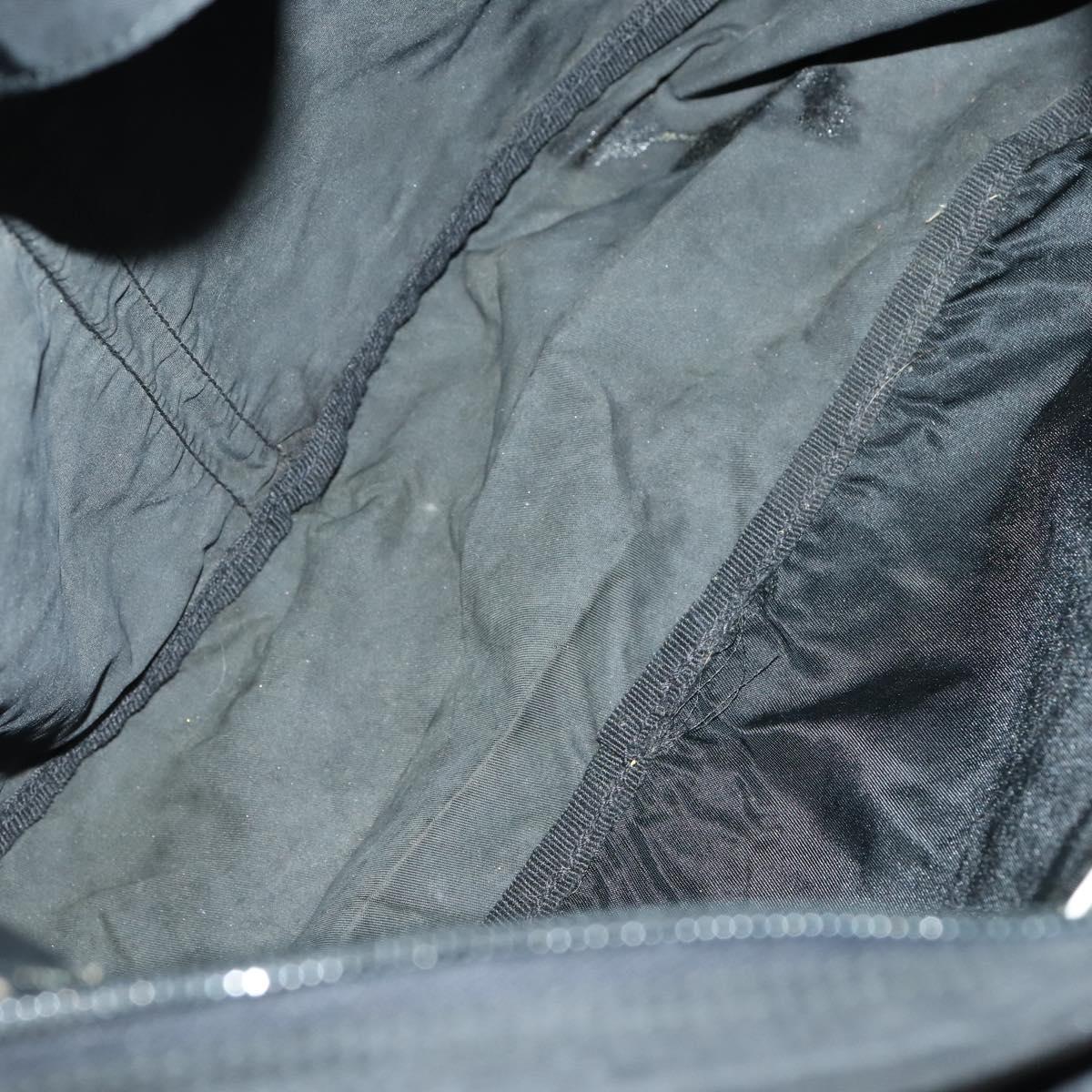 PRADA Shoulder Bag Nylon Black Silver Auth 153216