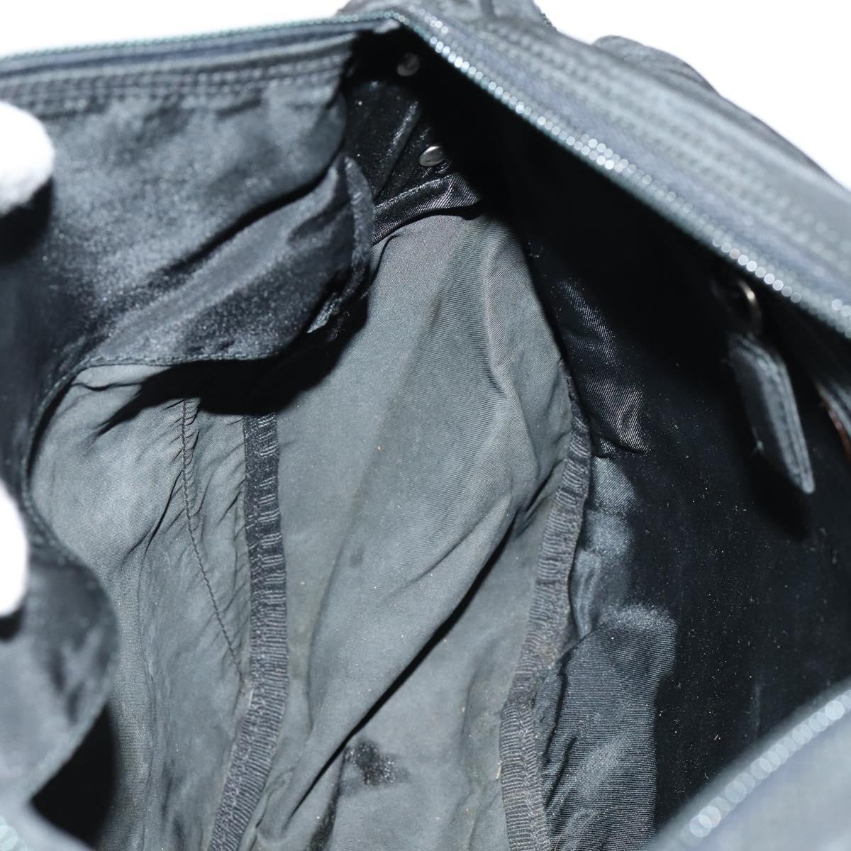 PRADA Shoulder Bag Nylon Black Silver Auth 153216