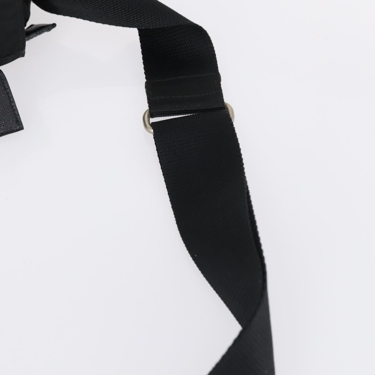 PRADA Shoulder Bag Nylon Black Silver Auth 153216