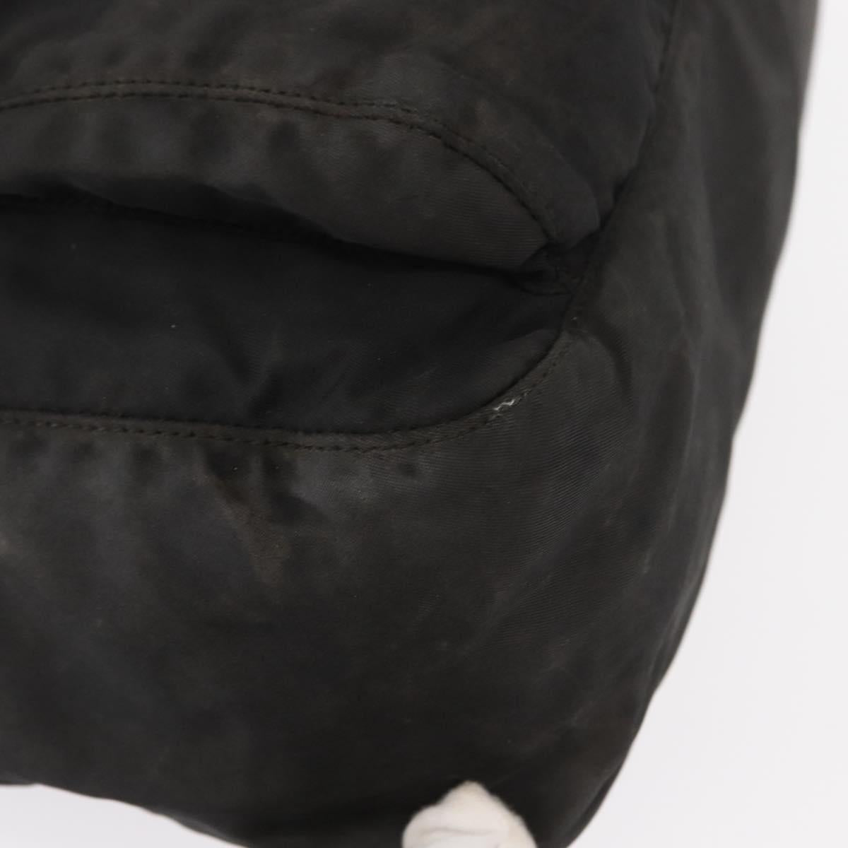 PRADA Shoulder Bag Nylon Black Silver Auth 153218