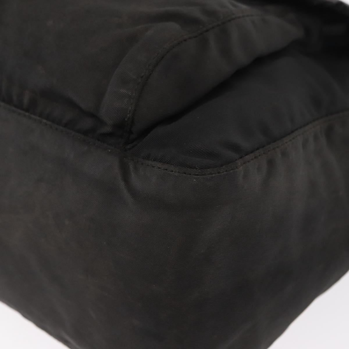 PRADA Shoulder Bag Nylon Black Silver Auth 153218