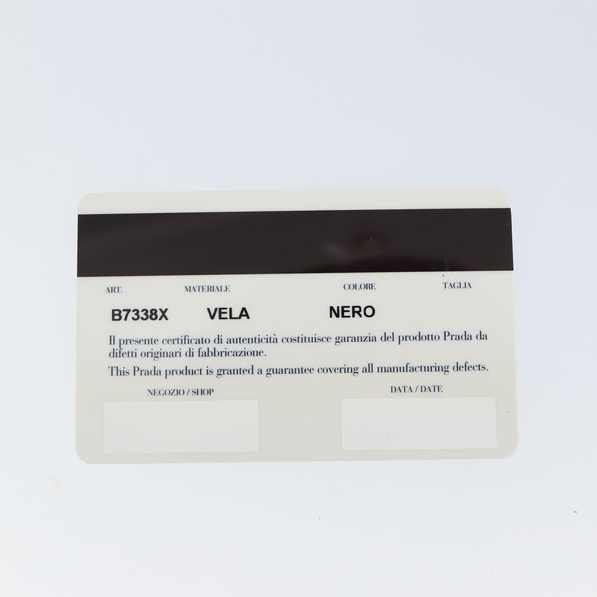 PRADA Shoulder Bag Nylon Black Silver Auth 153219