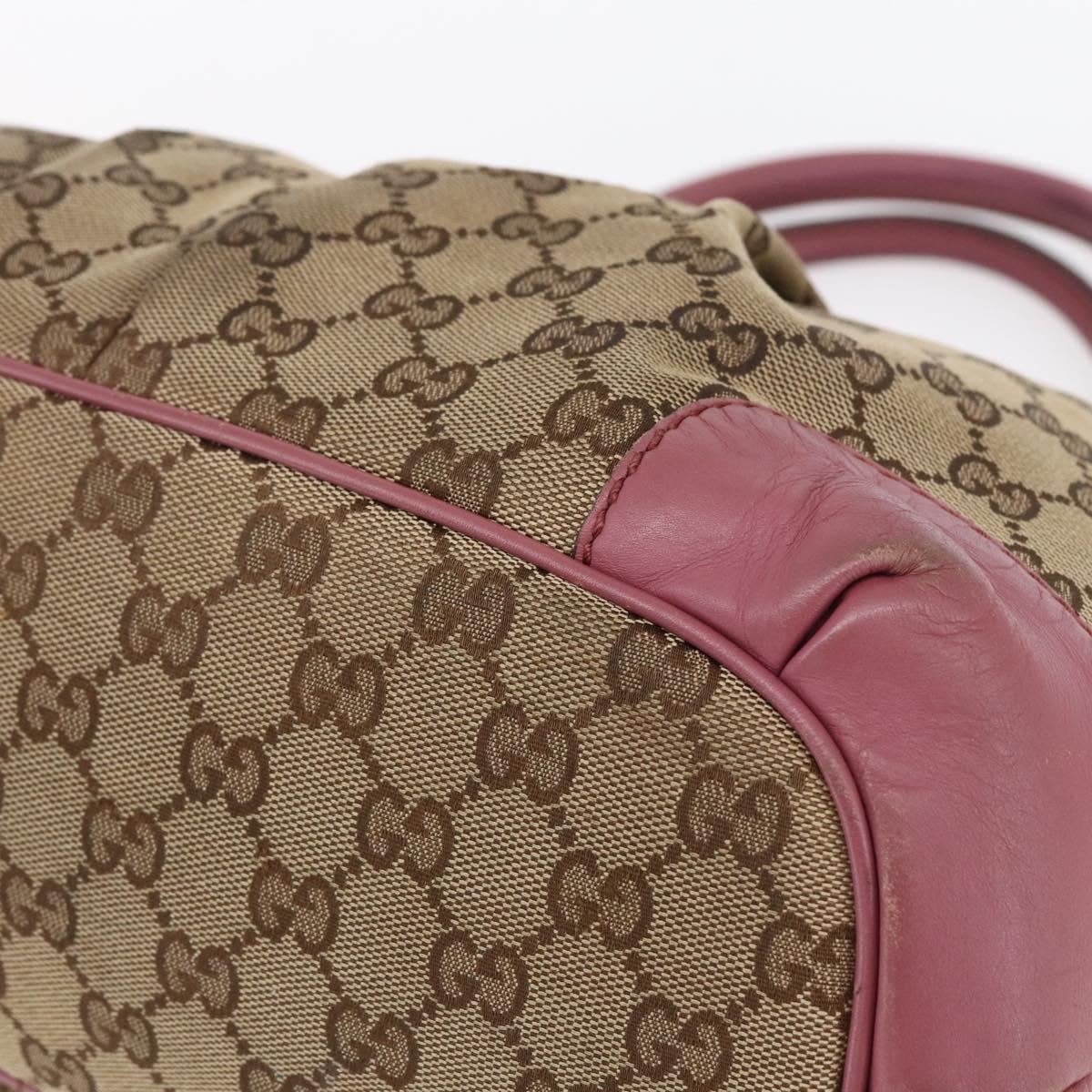 GUCCI GG Canvas Sukey Hand Bag Beige Gold 247902 Auth 153224