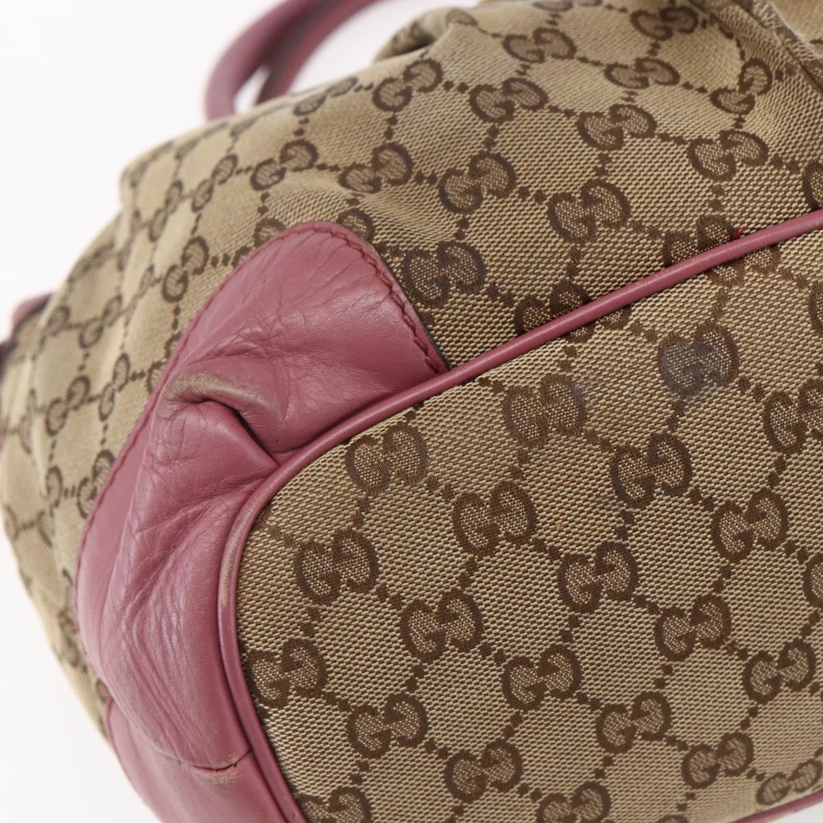 GUCCI GG Canvas Sukey Hand Bag Beige Gold 247902 Auth 153224