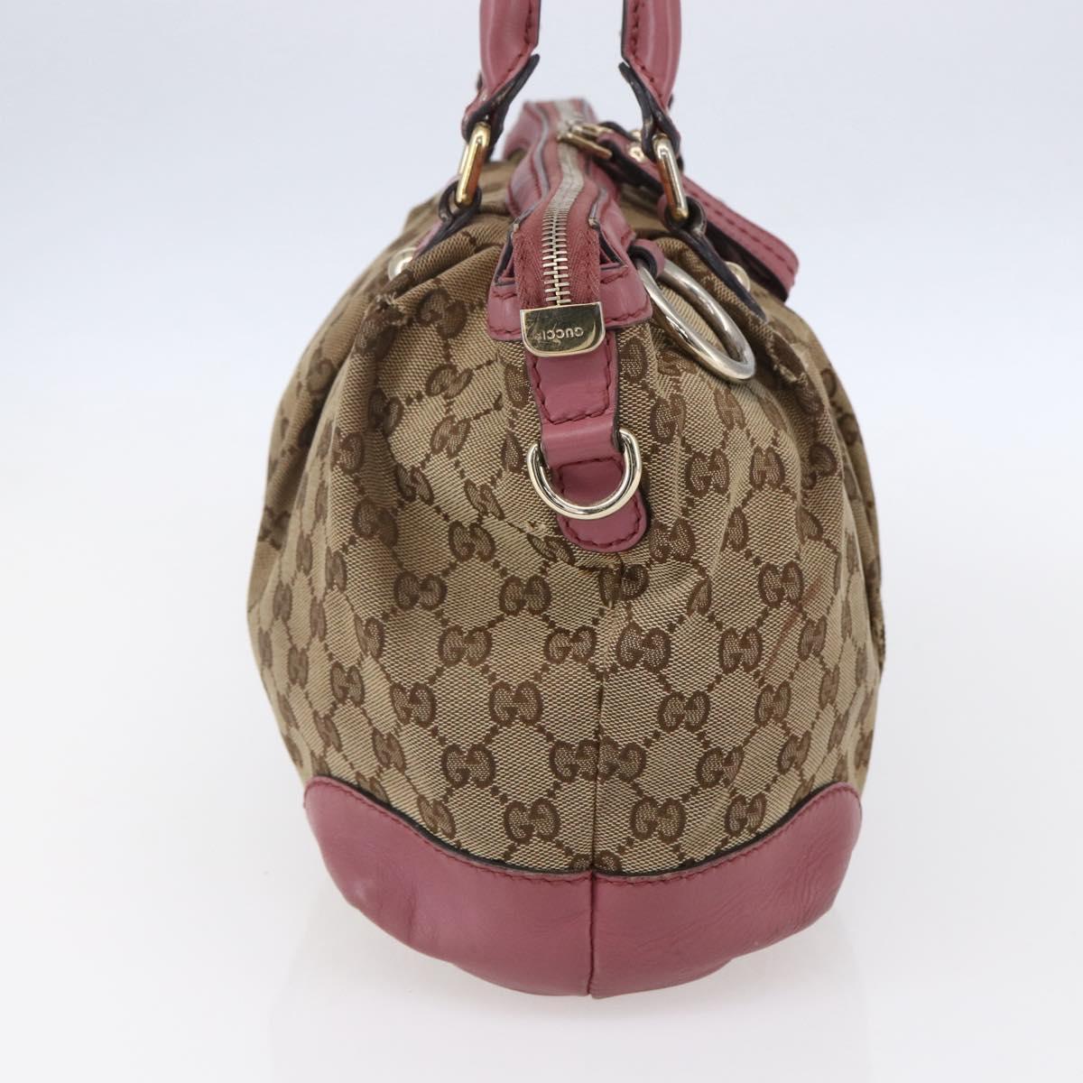 GUCCI GG Canvas Sukey Hand Bag Beige Gold 247902 Auth 153224