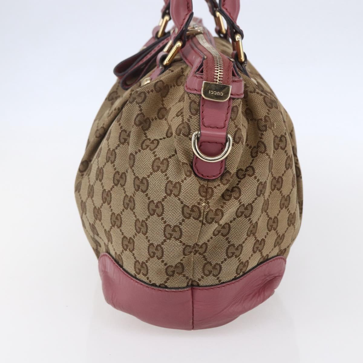 GUCCI GG Canvas Sukey Hand Bag Beige Gold 247902 Auth 153224
