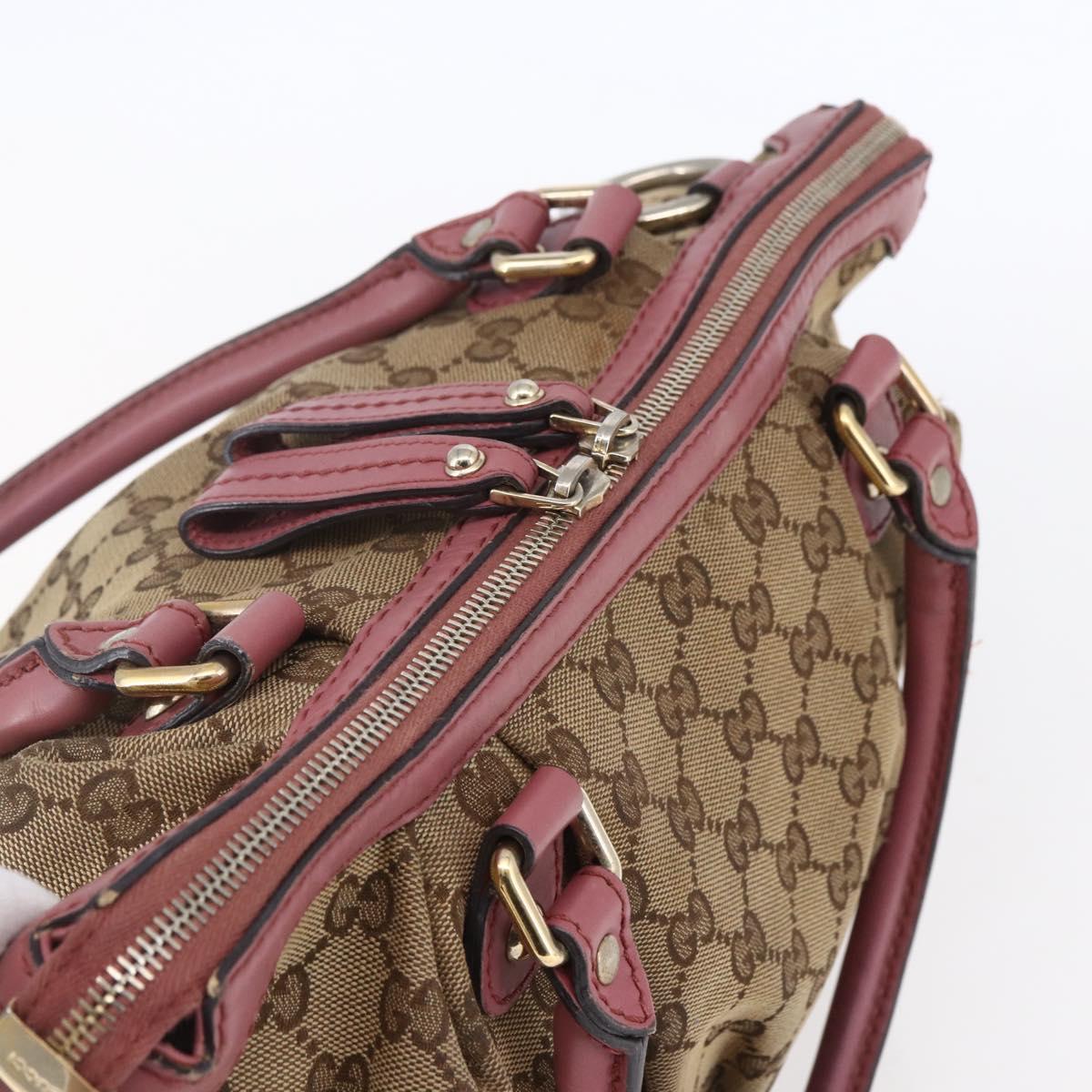 GUCCI GG Canvas Sukey Hand Bag Beige Gold 247902 Auth 153224