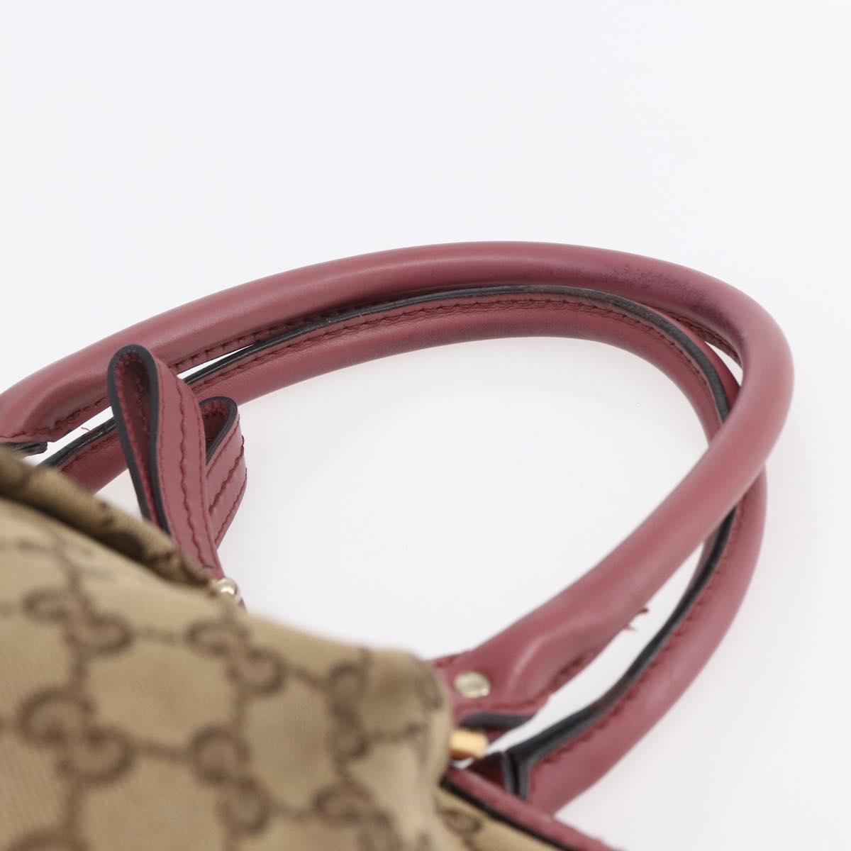 GUCCI GG Canvas Sukey Hand Bag Beige Gold 247902 Auth 153224