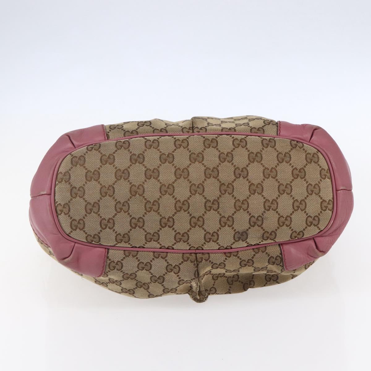 GUCCI GG Canvas Sukey Hand Bag Beige Gold 247902 Auth 153224