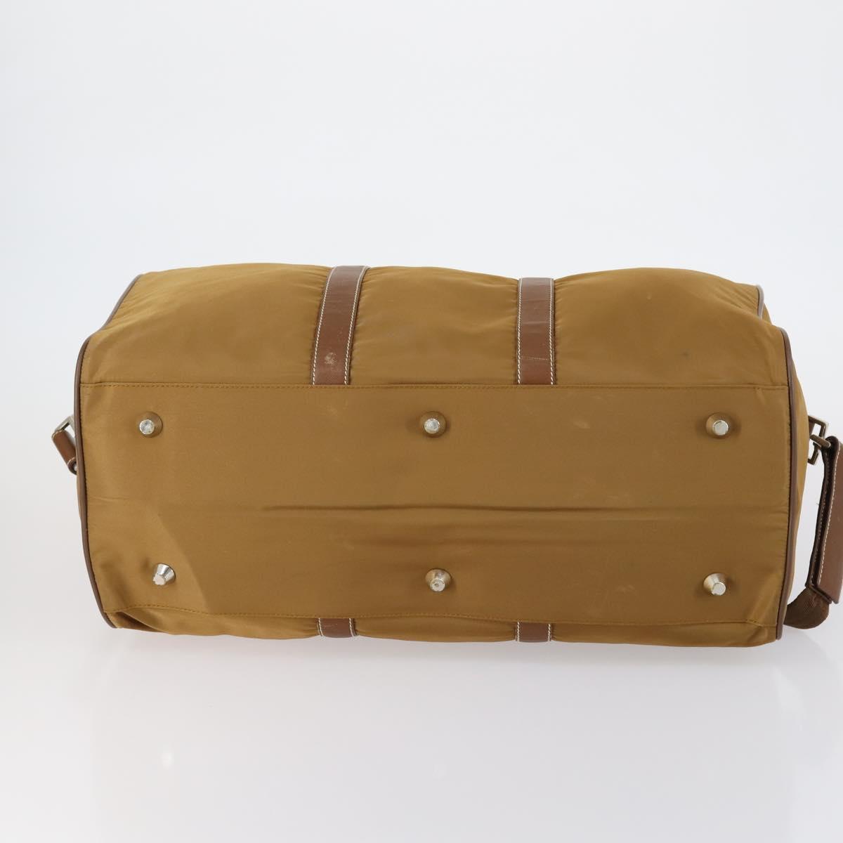 PRADA Boston Bag Nylon 2way Brown Silver Auth 153235