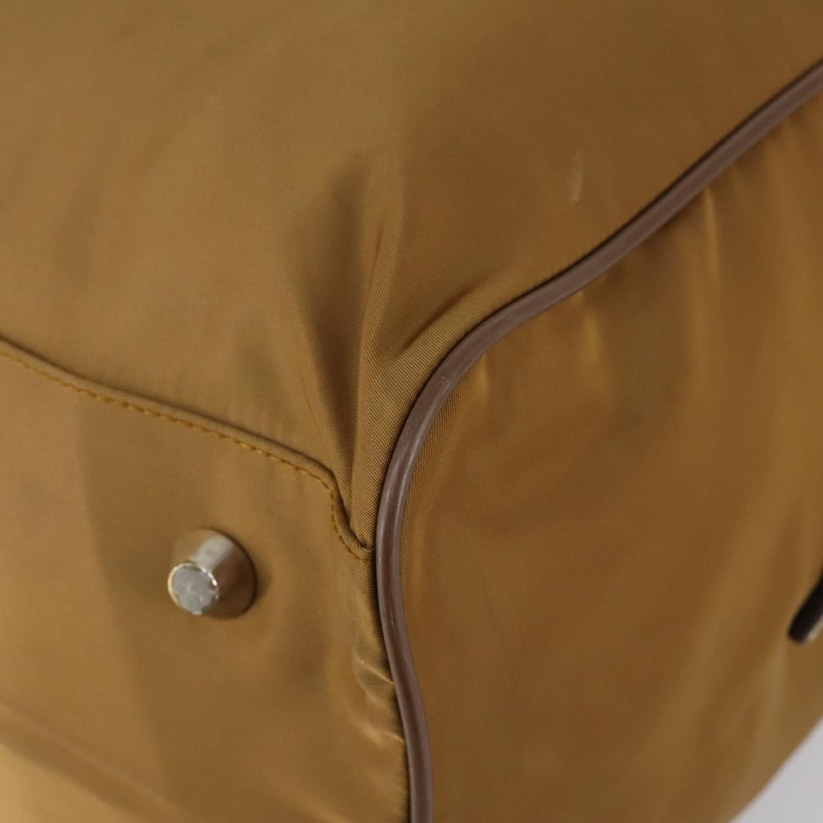 PRADA Boston Bag Nylon 2way Brown Silver Auth 153235