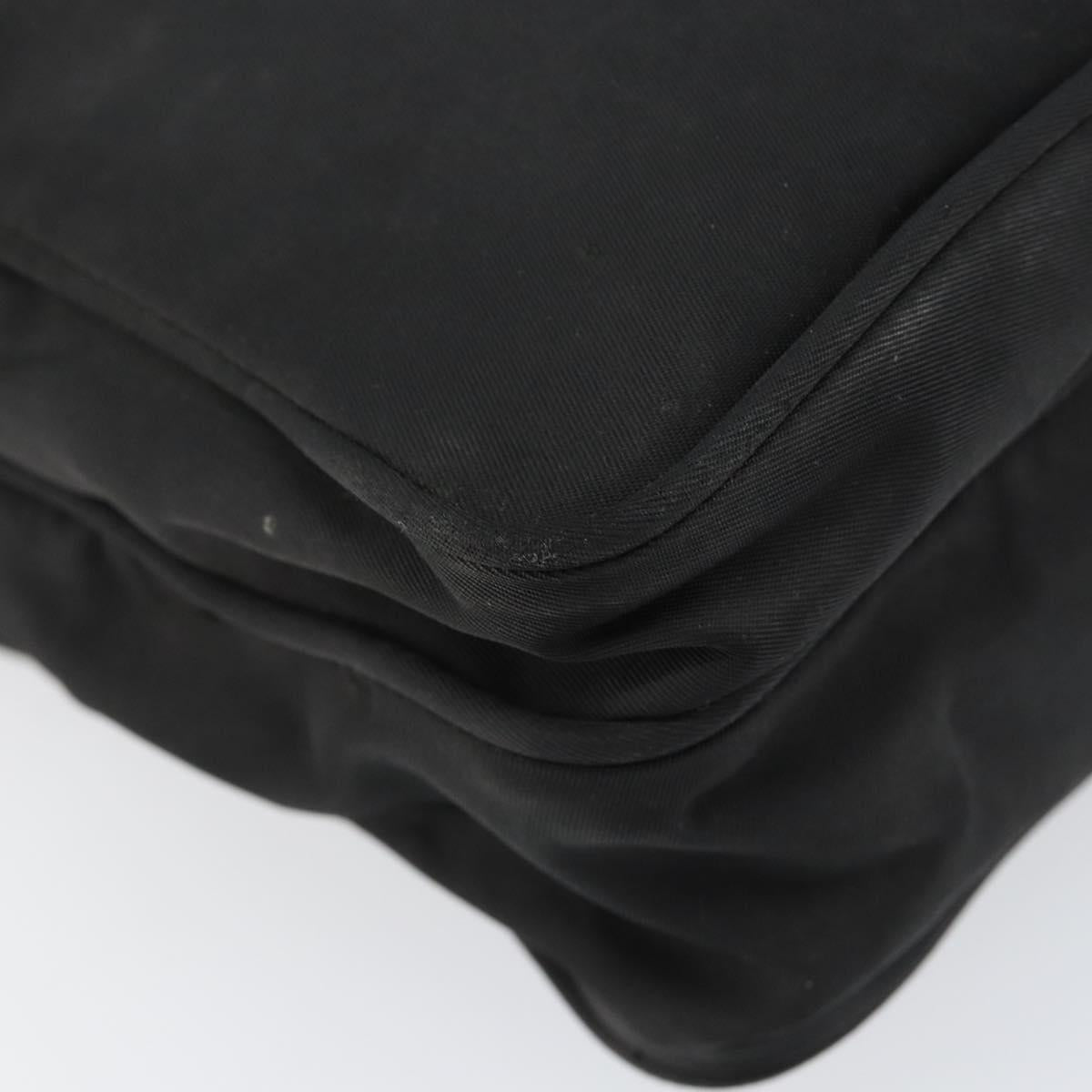 PRADA Shoulder Bag Nylon Black Silver Auth 153237