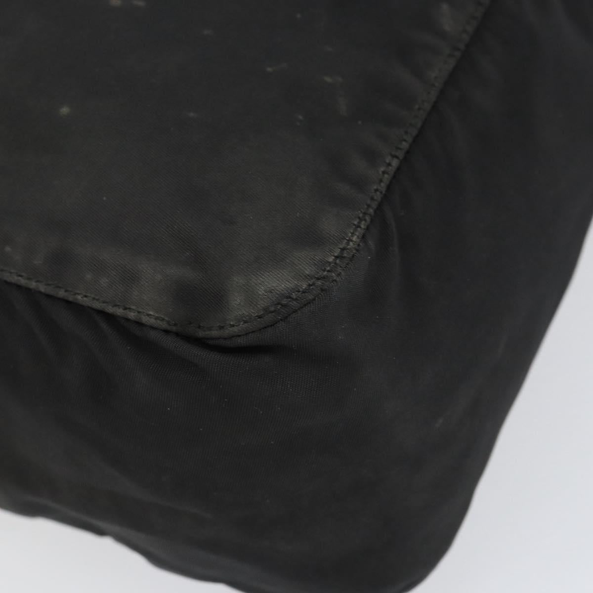 PRADA Hand Bag Nylon Black Silver Auth 153238